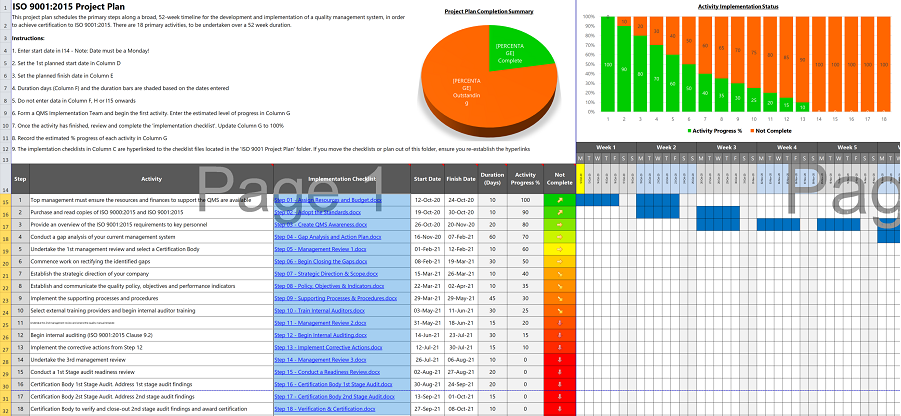 ISO 9001 Project Plan Sample